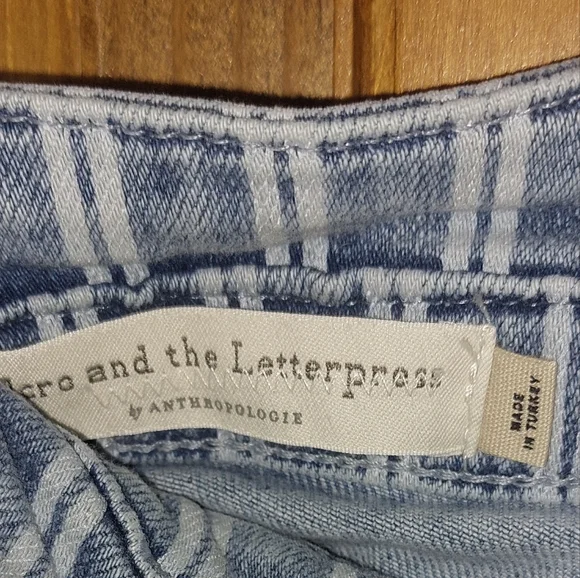 Anthropologie Pilcro Acid Washed High Rise Striped Jeans Size 25 - Picture 8 of 9